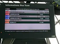 Information voyageurs à la Gare de Strasbourg en 2009.