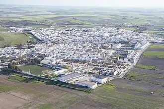Vue aérienne de la ville depuis le N-E