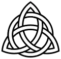 Un autre symbole chrétien trinitarien : une triquetra entrelacée avec un cercle (un "nœud de la Trinité").