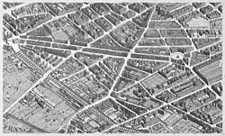 Église Saint-Sauveur (plan de Turgot, 1734-1739).