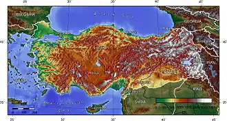 carte : Géographie de la Turquie