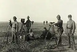 Usage d'un héliographe pendant la campagne du Sinaï et de la Palestine, 1917