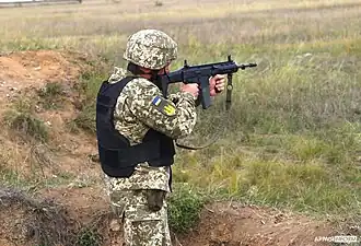 équipé d'un fusil FB MSBS Grot en octobre 2022.