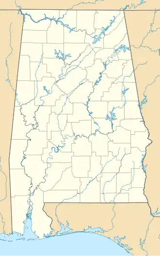 voir sur la carte d’Alabama