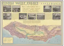 US Department of Interior Bureau of Reclamation - Carte du projet de la vallée centrale 1938
