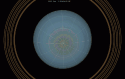 Visualisation d'Uranus tournant et présentant successivement ses deux pôles.