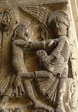 Chapiteau de la basilique de Vézelay (XIIe&nbsp;siècle).