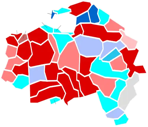 Nuance politique des communes du Val-de-Marne en 1981.