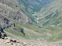 Panorama du haut val Clavalité vu du col de Fénis.