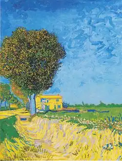Vincent van Gogh : Allée à Arles avec des maisons (mai 1888)