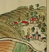 sur un ancien cadastre.