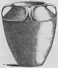Vase à quatre anses trouvé dans l'un des tumuli de Castelourac en Lannilis, fouillé par Paul du Châtellier.