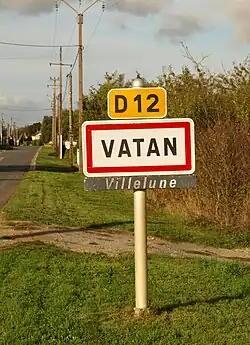 Le panneau d'entrée d’agglomération en 2016.