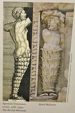Cette gravure de Veneziano, élève de Raimondi, a inspiré les termes de l'hôtel Molinier.