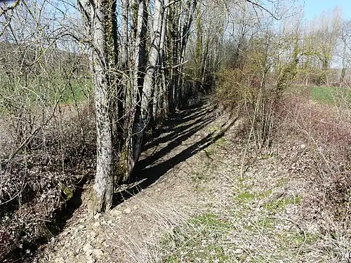 Le lit du Vern à sec, dans le nord-est de la commune.
