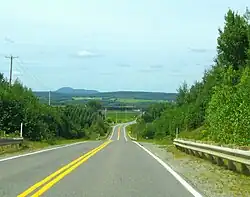 La route 257 près du mont Ham.