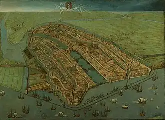 Amsterdam vue d'oiseau (1538)
