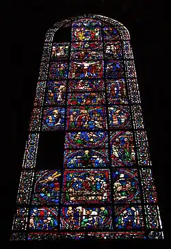 Montée au calvaire, 1205-1240vitrail de la cathédrale de Chartres.