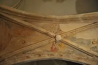 Voûte du tombeau d'Amé de Chalon, ornée du Tétramorphe.