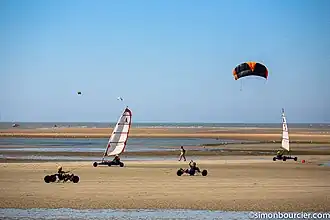 Engins à voile sur la plage
