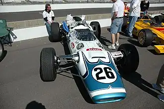 La Lola-Offy pour sa dernière apparition à l'Indy 500, en 1966.