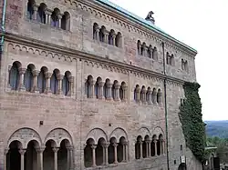 Palais de la Wartburg, du côté de la cour intérieure du château.