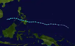 Trajectoire de la tempête tropicale Washi.