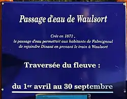 Le passage d'eau : panneau d'information