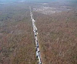 Train de marchandises accidenté, près de Waveland (Mississippi).