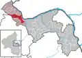 Localisation de Weiler bei Bingen dans la Verbandsgemeide et dans l'arrondissement