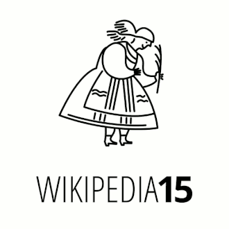Logo du quinzième anniversaire de Wikipédia en polonais.