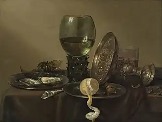 Nature morte avec huîtres, citron et tazza en argent, 1634Musée Boijmans Van Beuningen