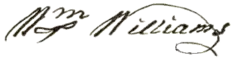 signature de William Williams