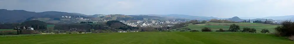 Vue de Wittlich depuis la colilne de Fintenhügel.