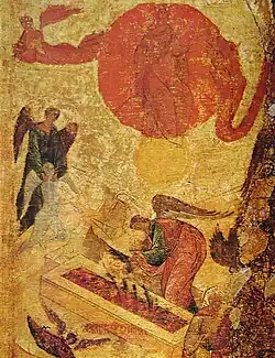 Femme de l'Apocalypse, icône russe, XVe&nbsp;siècle.