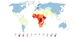 Cette carte représente le QI moyen dans chaque pays, associé à une couleur. L'Asie apparaît comme étant le continent le plus "intelligent", l'Afrique est à l'opposé.