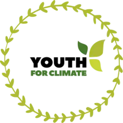 Nom du mouvement affiché au centre en lettre majuscule imprimée, entouré par un laurier circulaire vert.