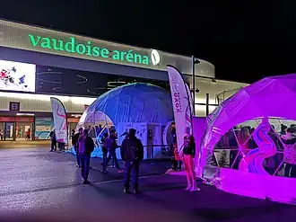 Entrée de la patinoire Vaudoise aréna