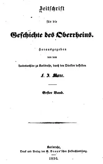 Image illustrative de l’article Zeitschrift für die Geschichte des Oberrheins