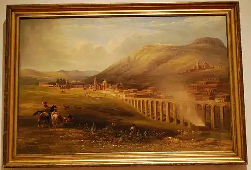 Daniel Thomas Egerton&nbsp;(en) (britannique), The aqueduct of Zacatecas, Mexico (1838, Franz Mayer Museum&nbsp;(en)).