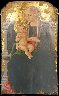 Zanobi MachiavelliVierge à l’Enfant. Tempera et or sur bois, 1474, 88 x 54 cm.  Musée du Petit Palais,Avignon, Vaucluse.