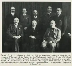 En 1936 à Varsovie lors de la réunion de la FAI avec Hadelin d'Oultremont, Godfrey Lowell Cabot, Bogdan Kwieciński…