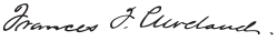 signature de Frances Cleveland