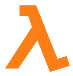 Symbole lambda orange.