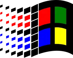 Le nouveau logo de Windows utilisé à partir de la version 3.1, puis réutilisé par Windows 95 et 98.