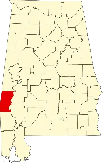 Localisation de Comté de Choctaw(Choctaw County)
