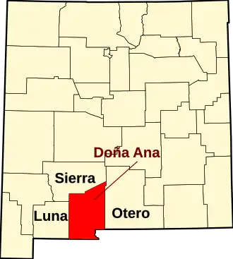 Localisation de Comté de Doña Ana(Doña Ana County)