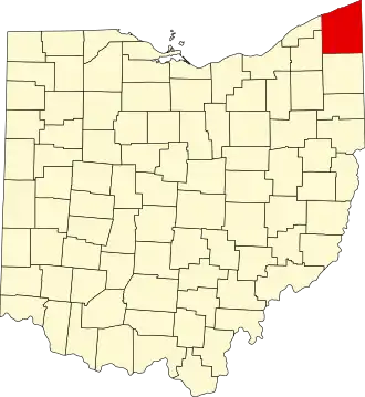 Localisation de Comté d’Ashtabula(Ashtabula County)