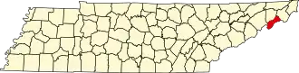 Localisation de Comté d'Unicoi(Unicoi County)