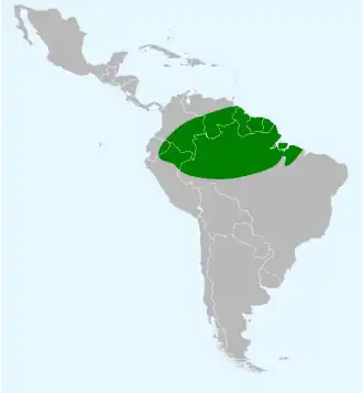 Description de l'image Psarocolius viridis map.svg.